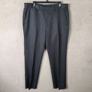 Louis Raphael Pants Men 38x32 Black Tailored Stripe Flat Front Trouser Polyester